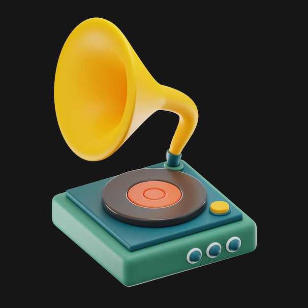 Turntable Premium User Interface Design Icon 3D-Rendering auf isoliertem Hintergrund