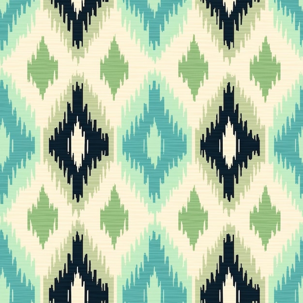 Turquesa Ikat patrón vectorial gratis por Karra