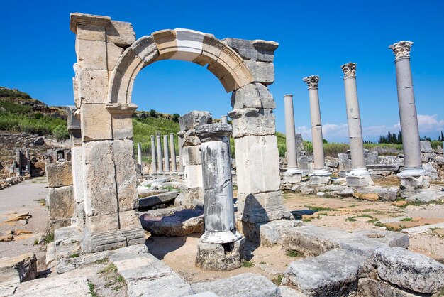 Turquía Antalya Perge ciudad histórica antigua. Foto de concepto de viaje.