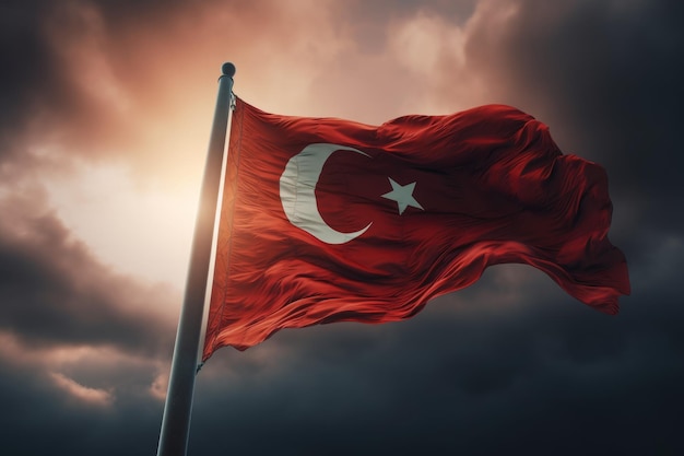 Turquía bandera ondeando Generar Ai