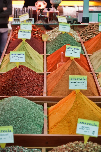 Turquía, Estambul, Bazar de especias, especias turcas para la venta