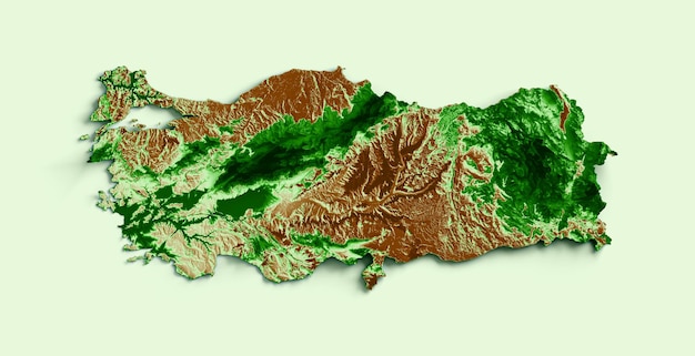 Turquía Mapa topográfico 3d mapa realista Color 3d ilustración