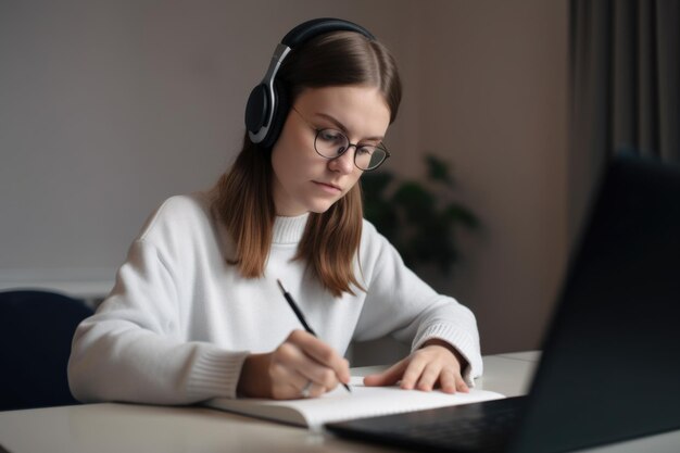 Tutor remoto fazendo correções e explicações na forma escrita criada com ai generativa