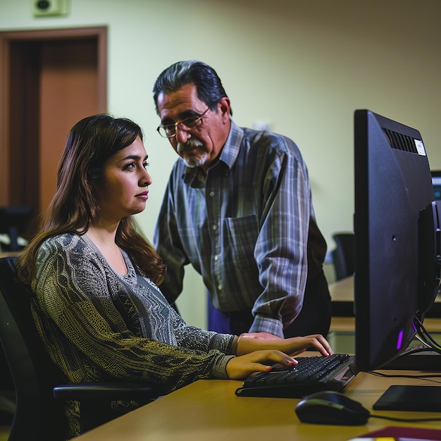 Tutor técnico y profesor de computación en acción