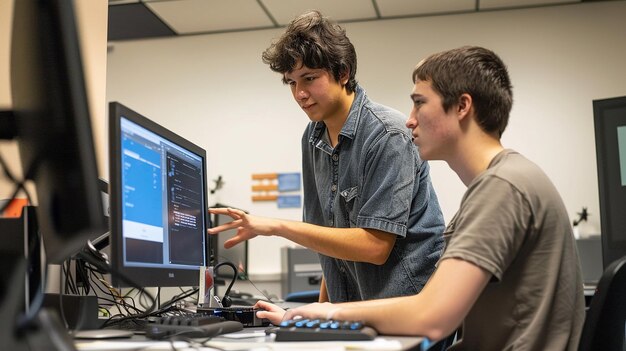 Tutor técnico y profesor de computación en acción