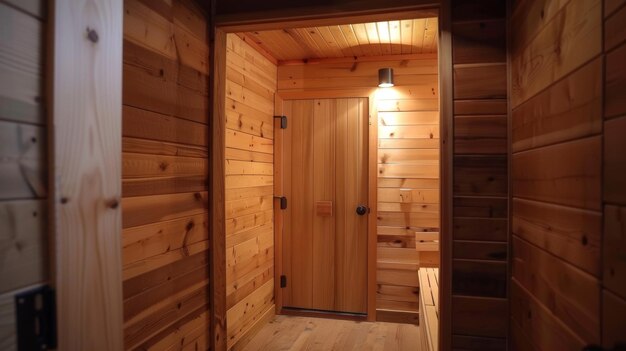 Un tutorial de video que muestra el proceso paso a paso de la construcción de una sauna compacta en una habitación o