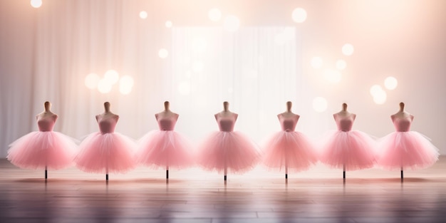 Foto tutu de ballet en un maniquí en un ensayo de ballet