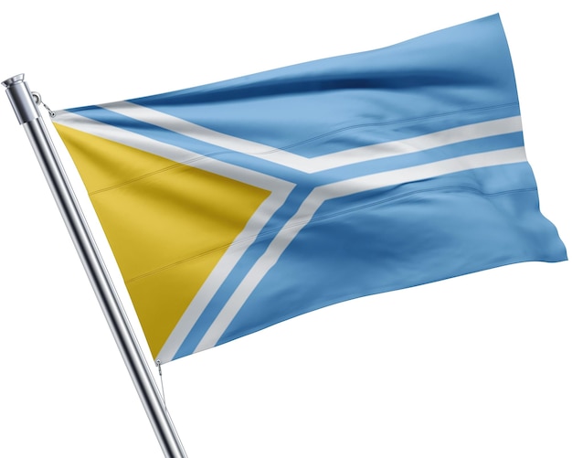 Tuva-Flagge weht an der Stange