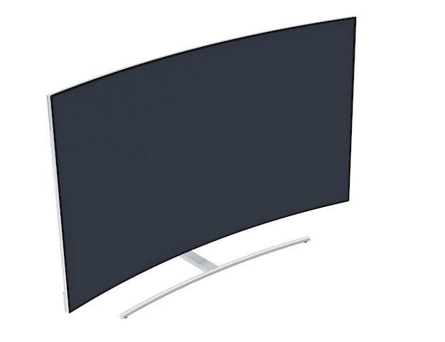 TV LED isolada no modelo 3d de fundo branco