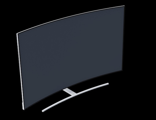 Tv led isolada no modelo 3d de fundo branco