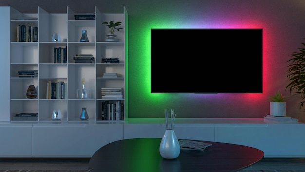 TV-Lichtleisten 3D-Illustrationen