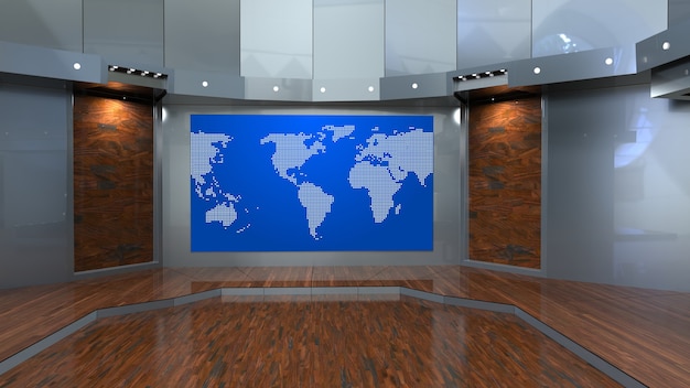 TV On Wall Virtual News Studio