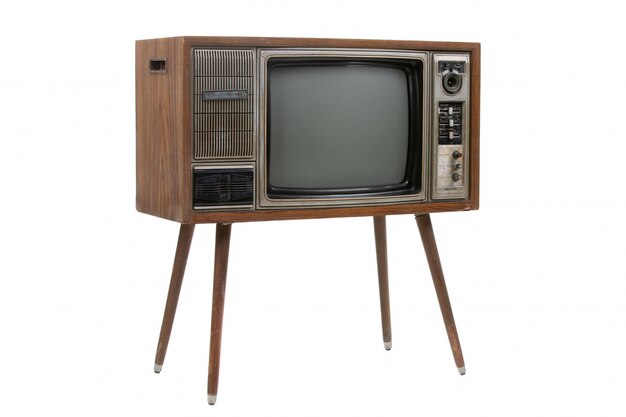 Tv vintage isolado no branco