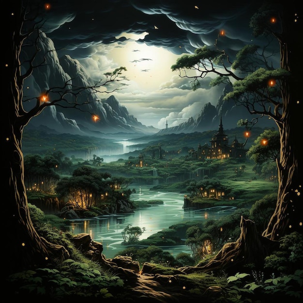 Twilight Tapestry Nacht Landschaft Foto