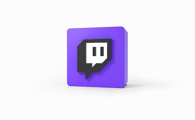Twitch-Logo mit weißem Hintergrund.