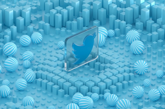 Twitter-Glasgeometrieformen mit abstraktem Hintergrund