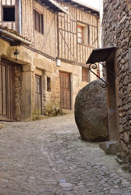 Typische Häuser des mittelalterlichen Dorfes La Alberca, Provinz Salamanca, Castilla y Leon, Spain