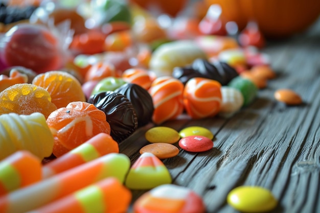 Foto typische halloween-süßigkeiten