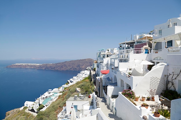 Typische weiße Häuser in Santorini-Insel Griechenland