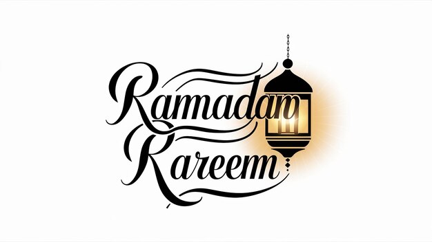 Foto typografie ramadan kareem ramadan grüße illustration mit laterne und mond