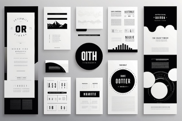 Foto typografisches design und minimalistische hintergrundelemente