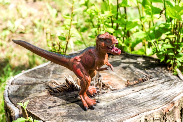 Tyrannosaurus im Wald zwischen den Bäumen und Blättern