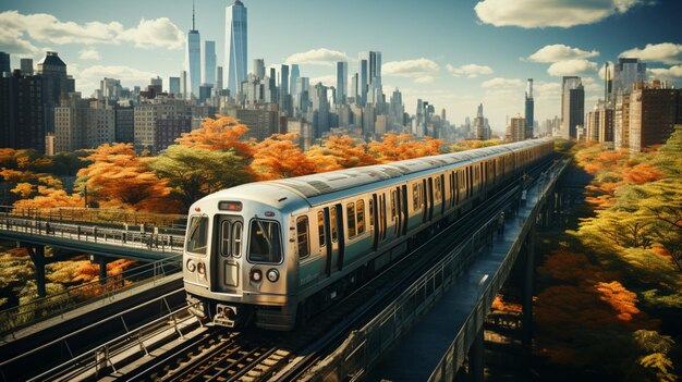 U-Bahn-Station in New York, USA, Luftaufnahme