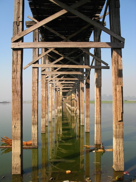 U-Bein-Brücke am Taungthaman-See Amarapura Myanmar