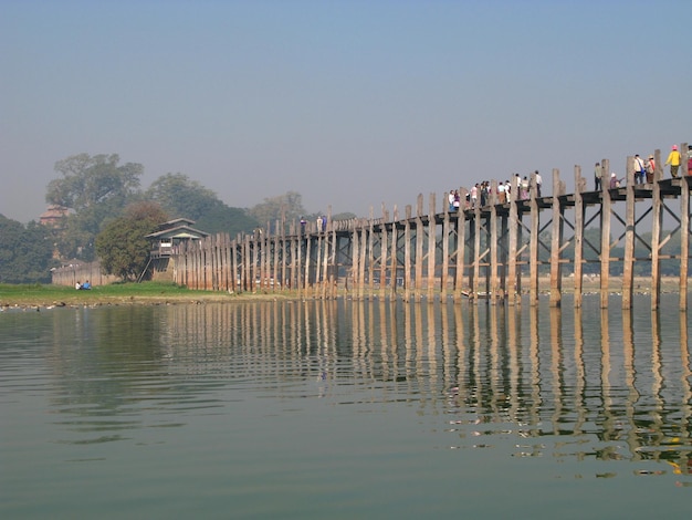 U-Bein-Brücke am Taungthaman-See Amarapura Myanmar