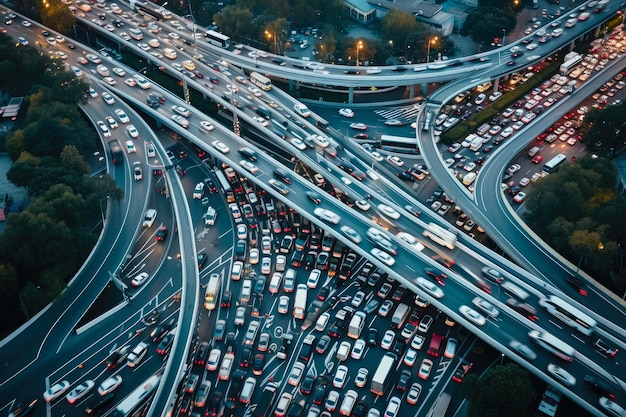 Foto Überlastung der luftverkehrsverbindung während der hauptverkehrszeit