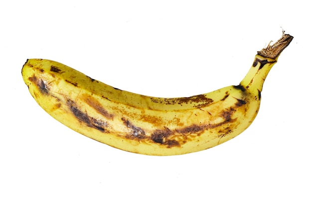 Foto Überreife banane auf weißem hintergrund