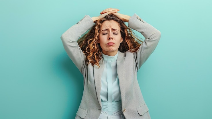 Foto überwindung von erschöpfung und stress