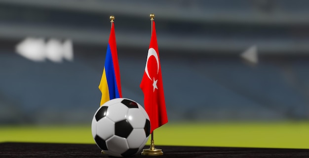 UEFA 2024 Soccer Armenia vs turkey European Championship Qualification Flag Armenien und die Türkei