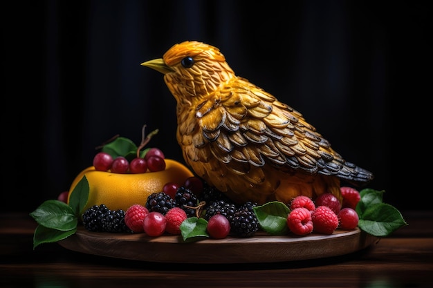 Üppige Brotfrucht mit lebendigen Beeren, generativ IA