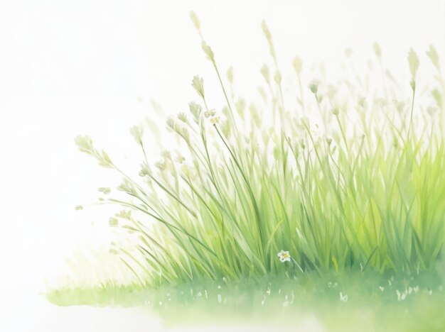 Foto Üppige grüne wiese isoliertes grünes gras auf weißem hintergrund