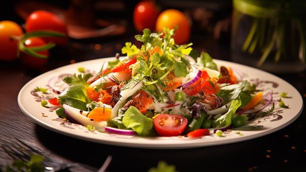 Üppiger Salat mit einer Mischung aus Knusprigen