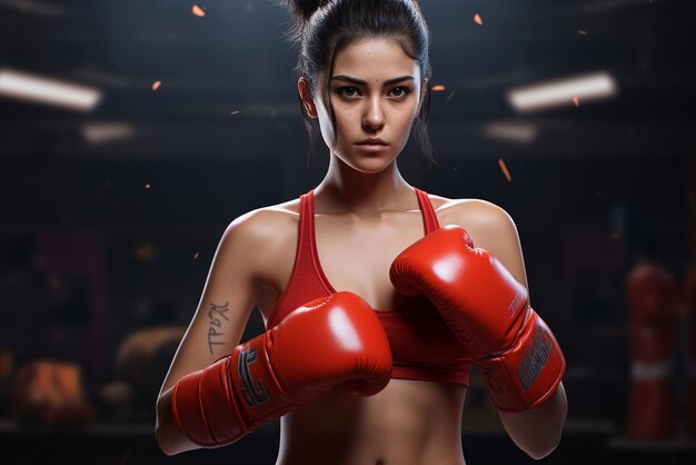 UFC-Frau posiert für ein Foto