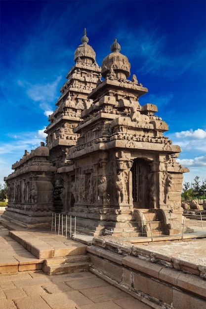 Ufertempel Weltkulturerbe in Mahabalipuram Tamil Nad