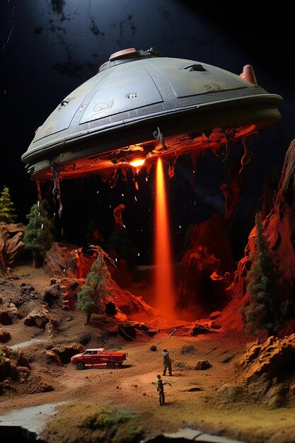 UFO-Absturz-Diorama