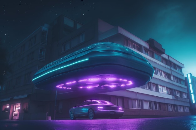 Ufo neon nave Gerar Ai