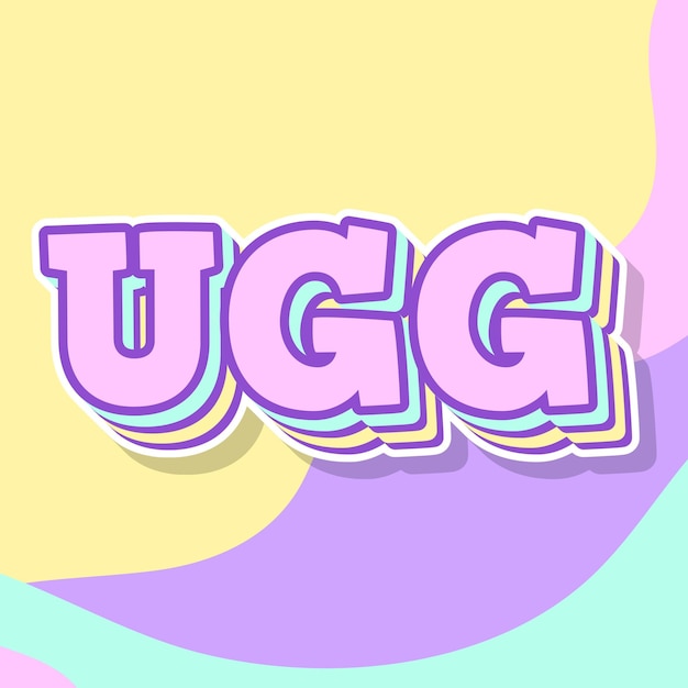 UGG tipografía diseño 3D texto lindo palabra cool foto de fondo jpg
