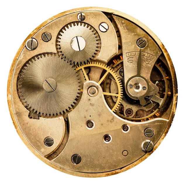 Foto uhrwerk alte mechanische uhr, hohe auflösung und detail