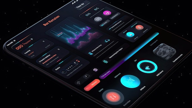UI de smarthome ai fondo negro
