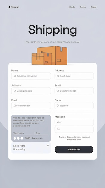 Ui-Versand-Webformular Internet-Shop-Webseite Browserfenster mit Lieferinformationen