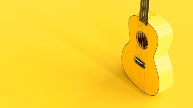 Ukelele amarillo de pie