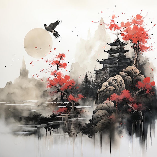 Ukiyo e arte pintura de flores japonesa pintura de vidrio de arte asiático tradicional