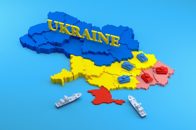 Ukraine-Krise. 3D-Rendering