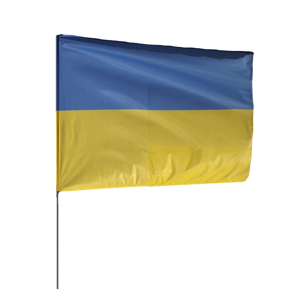 Ukrainische Flagge der Ukraine hintrgrund isoliert weiß