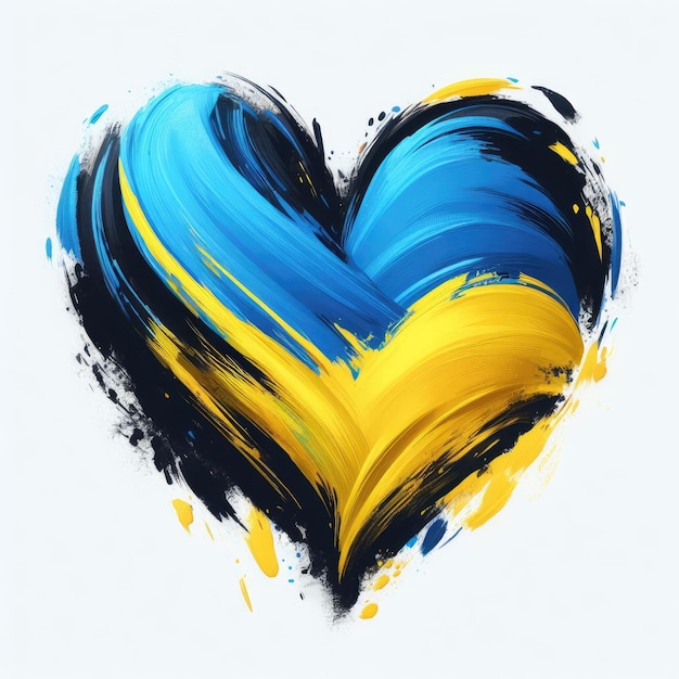 Ukrainische Flagge in Herzform