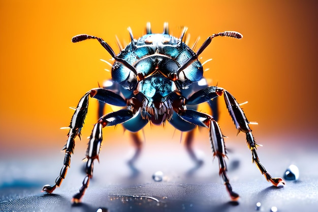 Ultra-Close-Up-Makroschuss von Insektenmilben